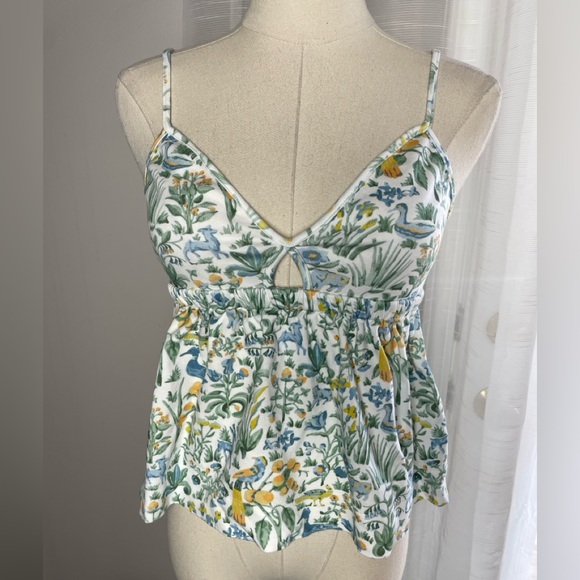 Hill House The Peri Sleep Tank Organic Cotton in Sherwood Forest Multi Small - Picture 4 of 12